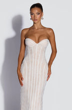AITANA ELYSIA | Vestido Maxi Encaje Bordado