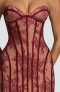 AITANA ELYSIA | Vestido Maxi Encaje Bordado