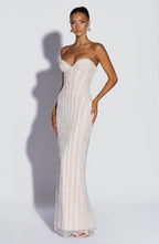 AITANA ELYSIA | Vestido Maxi Encaje Bordado