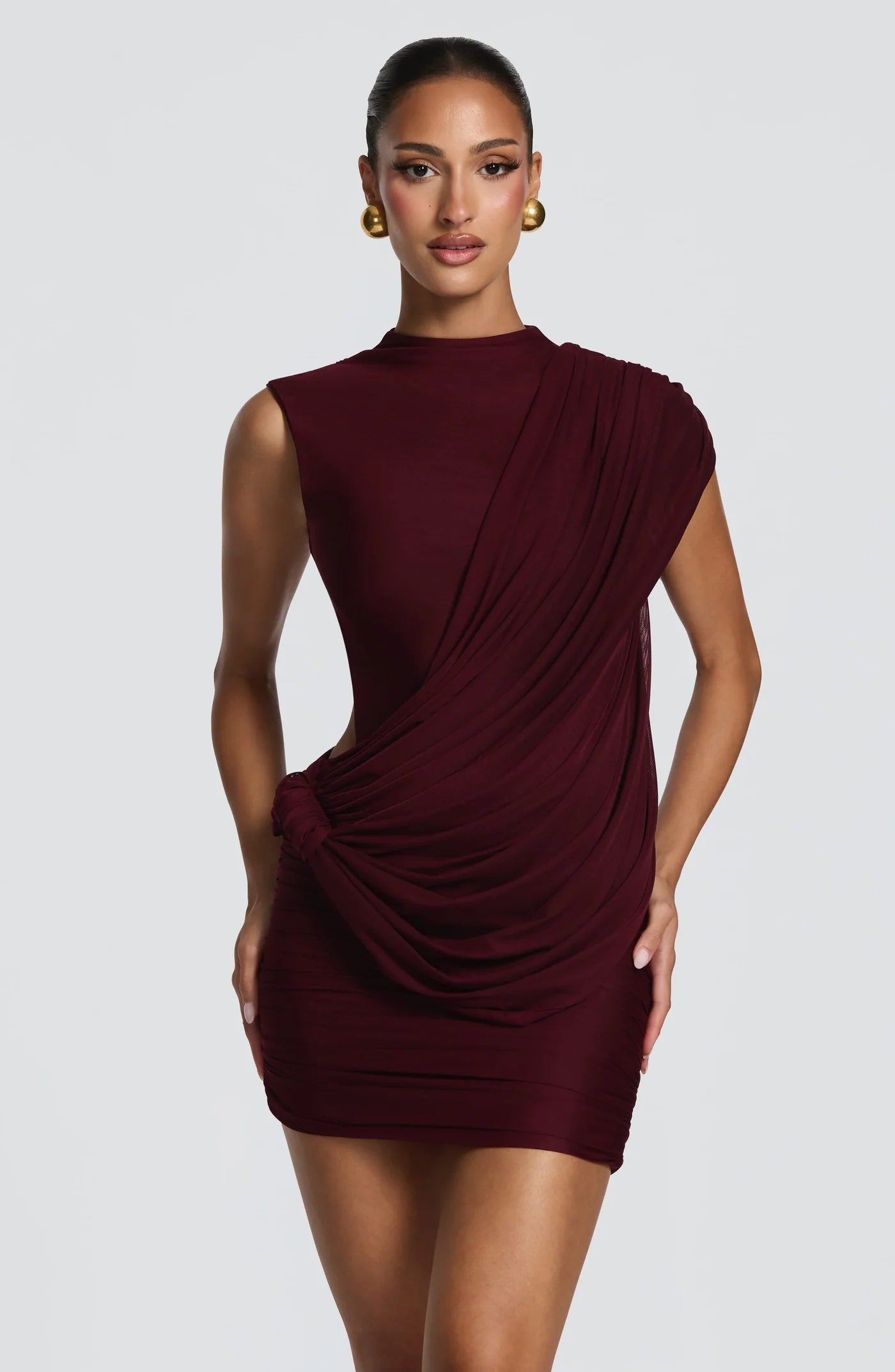 AITANA MIRÉA | Vestido Mini Drapeado Asimétrico