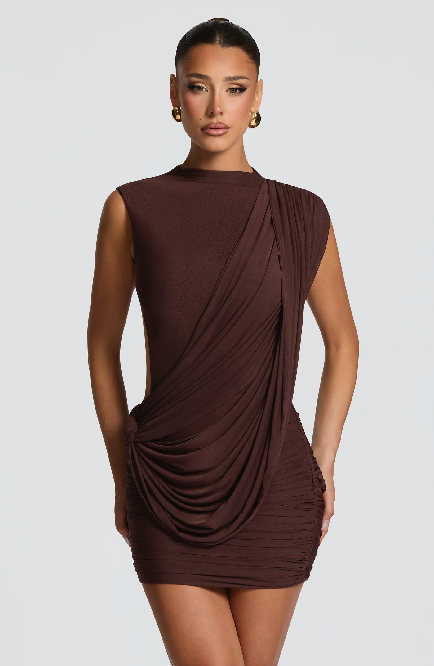 AITANA MIRÉA | Vestido Mini Drapeado Asimétrico