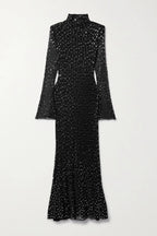Vestido Maxi Strass Manga Larga
