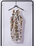 Vestido Mini Halter Efecto Espejo