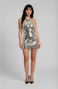 Vestido Mini Halter Efecto Espejo