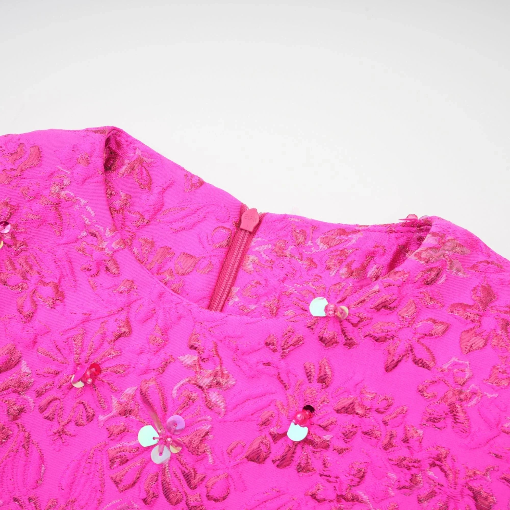 Vestido Mini Jacquard Floral