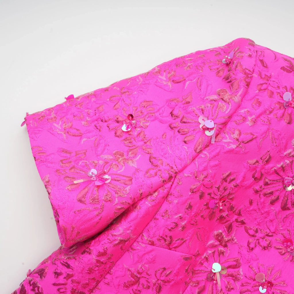 Vestido Mini Jacquard Floral