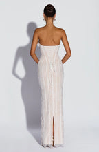 AITANA ELYSIA | Vestido Maxi Encaje Bordado