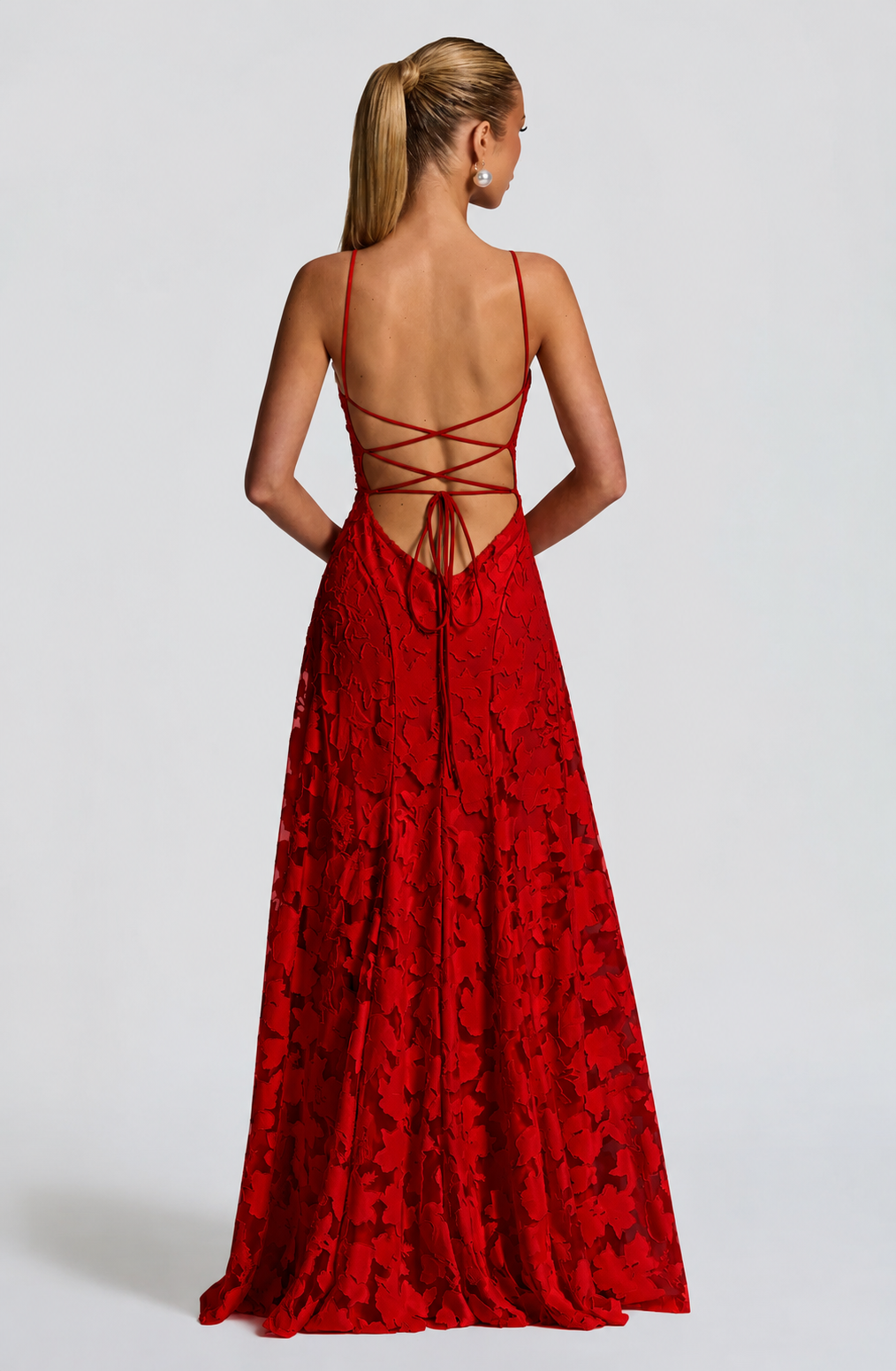 AITANA FRANCIS | Vestido Maxi Encaje con Espalda Cruzada