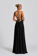 AITANA FRANCIS | Vestido Maxi Encaje con Espalda Cruzada