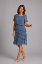 AITANA MIRELLE | Vestido Midi Volantes Semitransparente