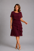 AITANA MIRELLE | Vestido Midi Volantes Semitransparente