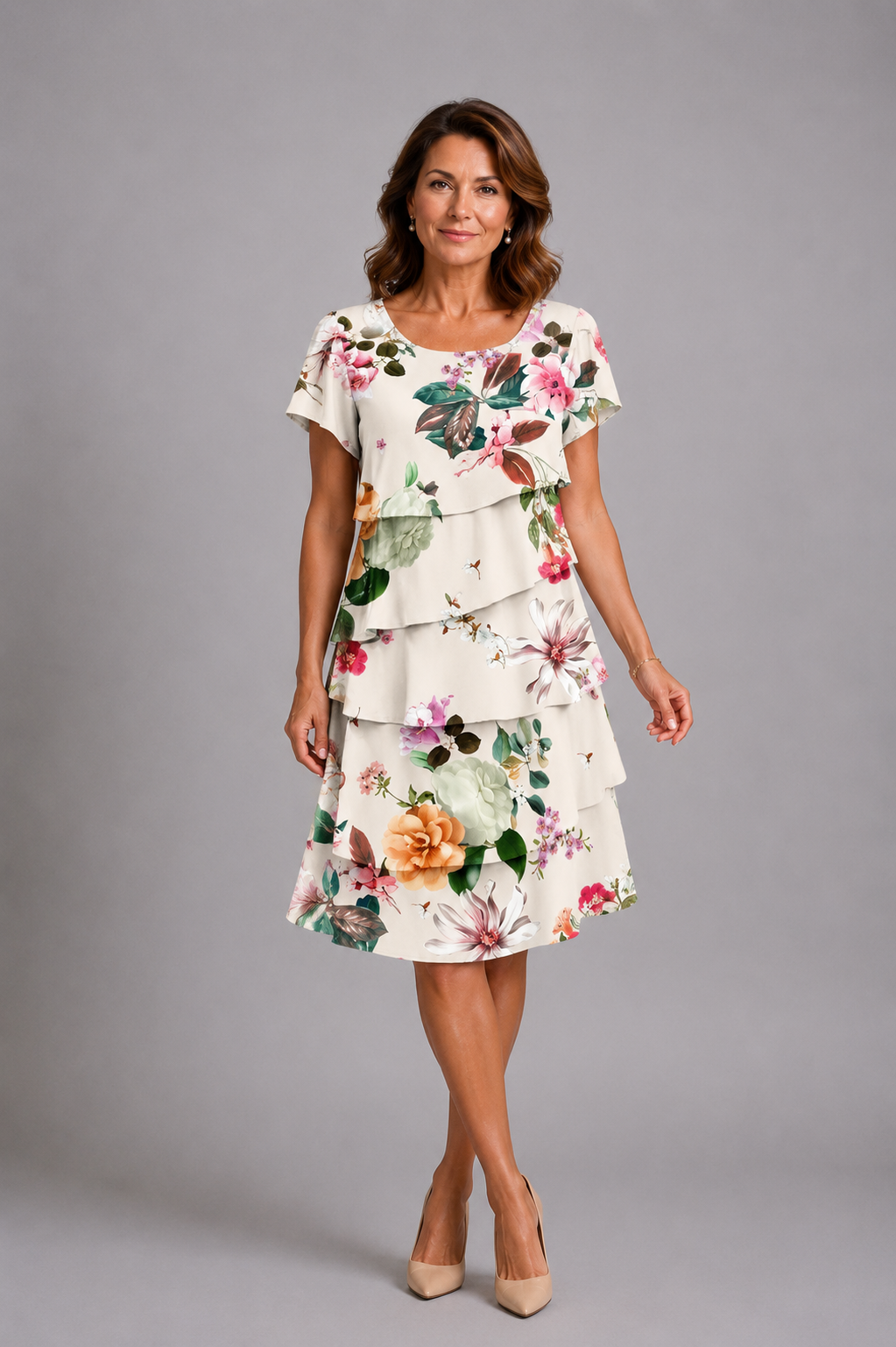 AITANA MIRELLE | Vestido Midi Floral de Volantes