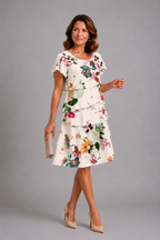 AITANA MIRELLE | Vestido Midi Floral de Volantes