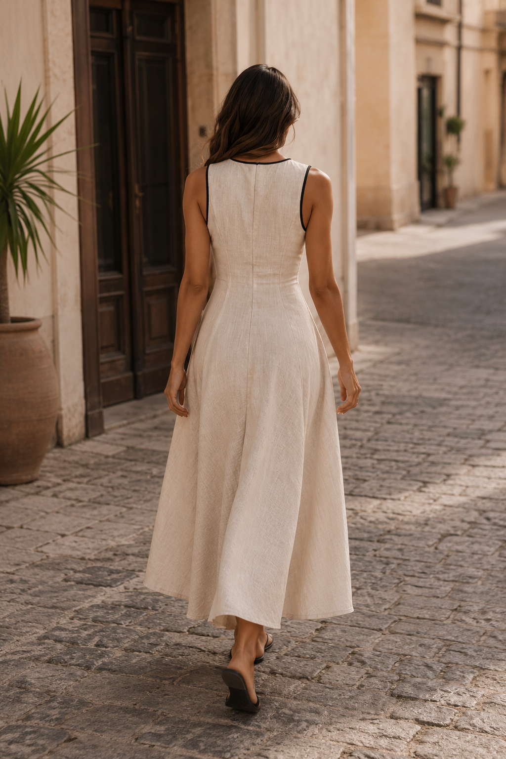 AITANA LUNA NOIR | Vestido Maxi Contraste