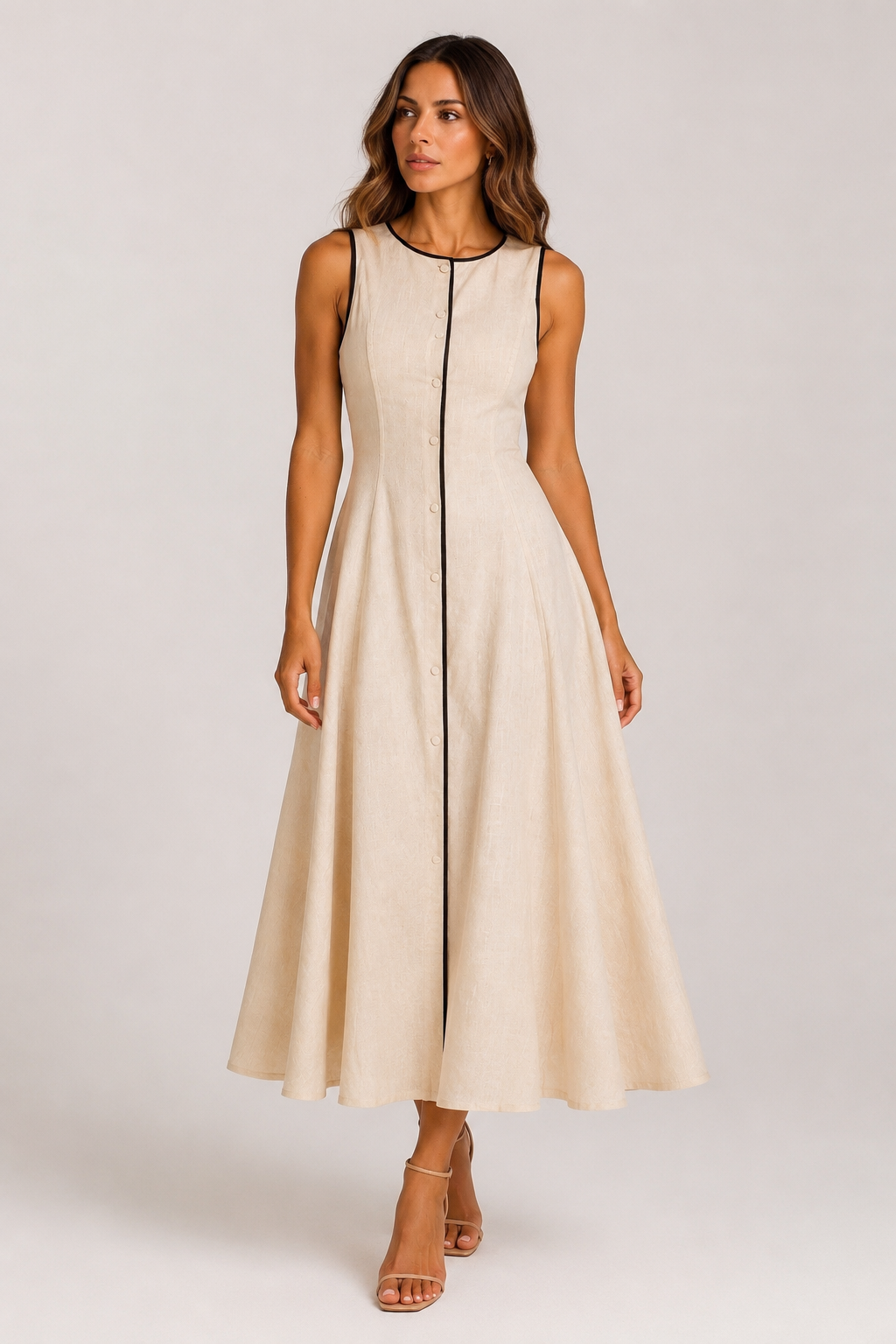 AITANA LUNA NOIR | Vestido Maxi Contraste