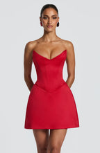 AITANA ROUGE ÉLAN | Minivestido Corsé Satinado