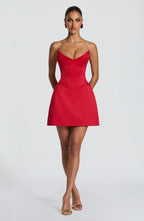 AITANA ROUGE ÉLAN | Minivestido Corsé Satinado
