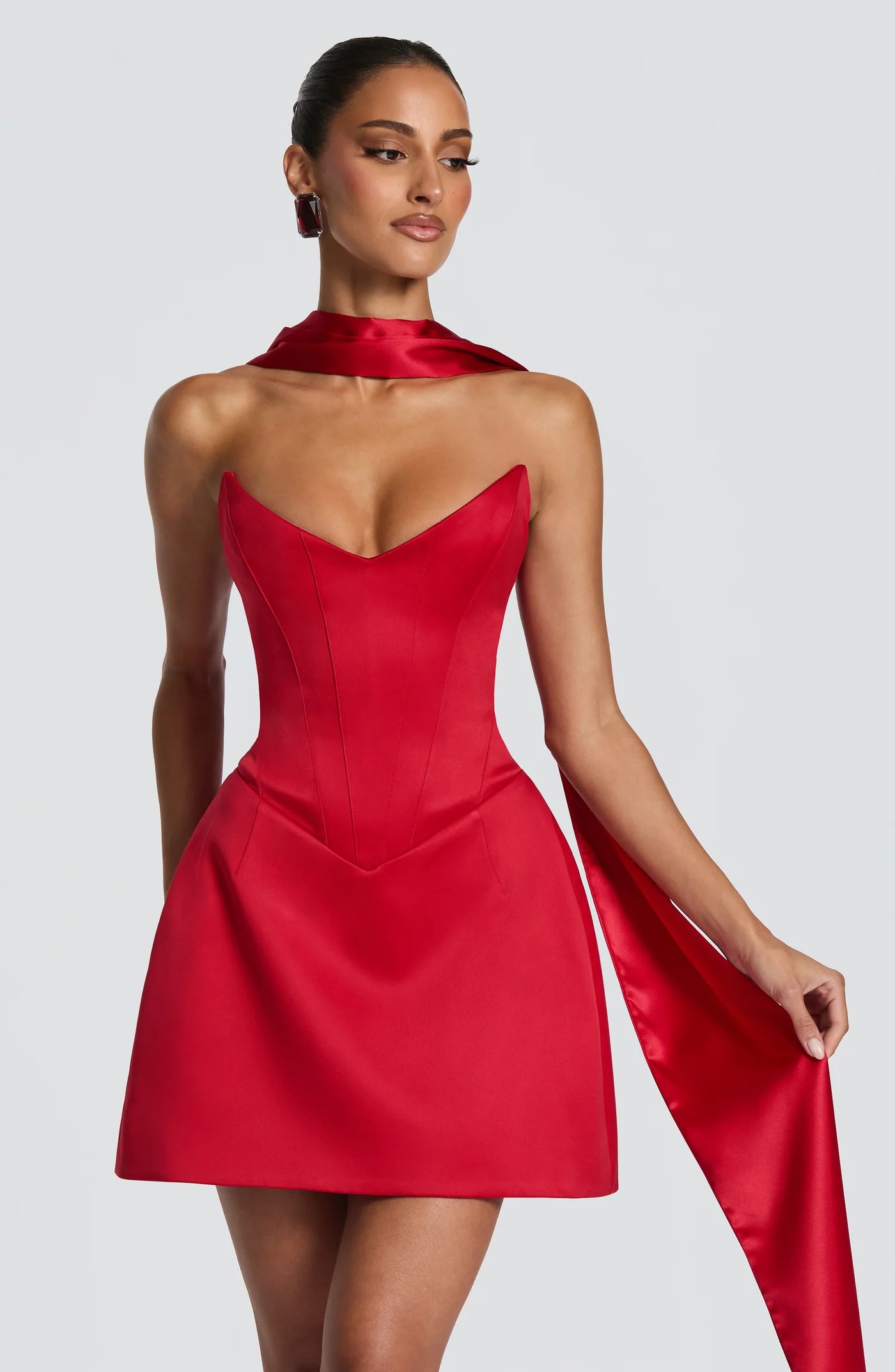 AITANA ROUGE ÉLAN | Minivestido Corsé Satinado