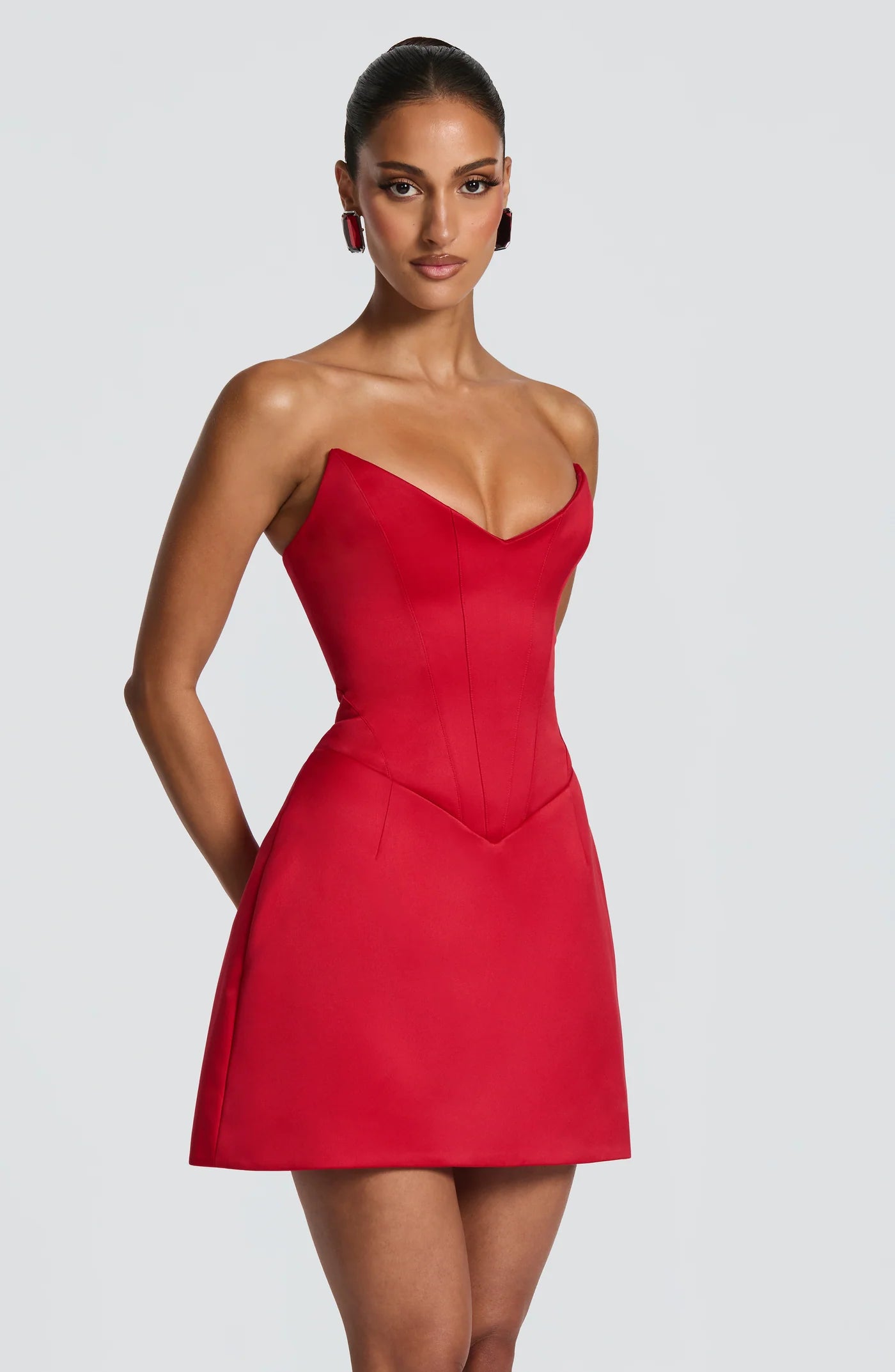 AITANA ROUGE ÉLAN | Minivestido Corsé Satinado