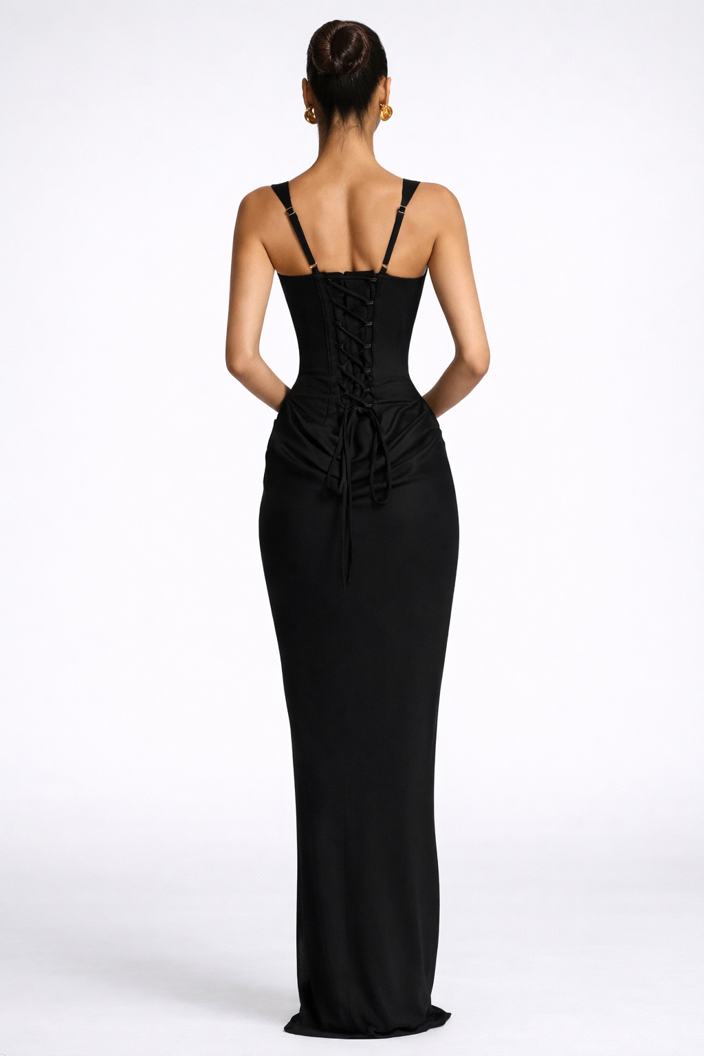 Vestido Maxi Drapeado Escote Cuadrado