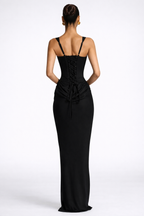 Vestido Maxi Drapeado Escote Cuadrado