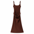 Vestido Maxi Drapeado Escote Cuadrado