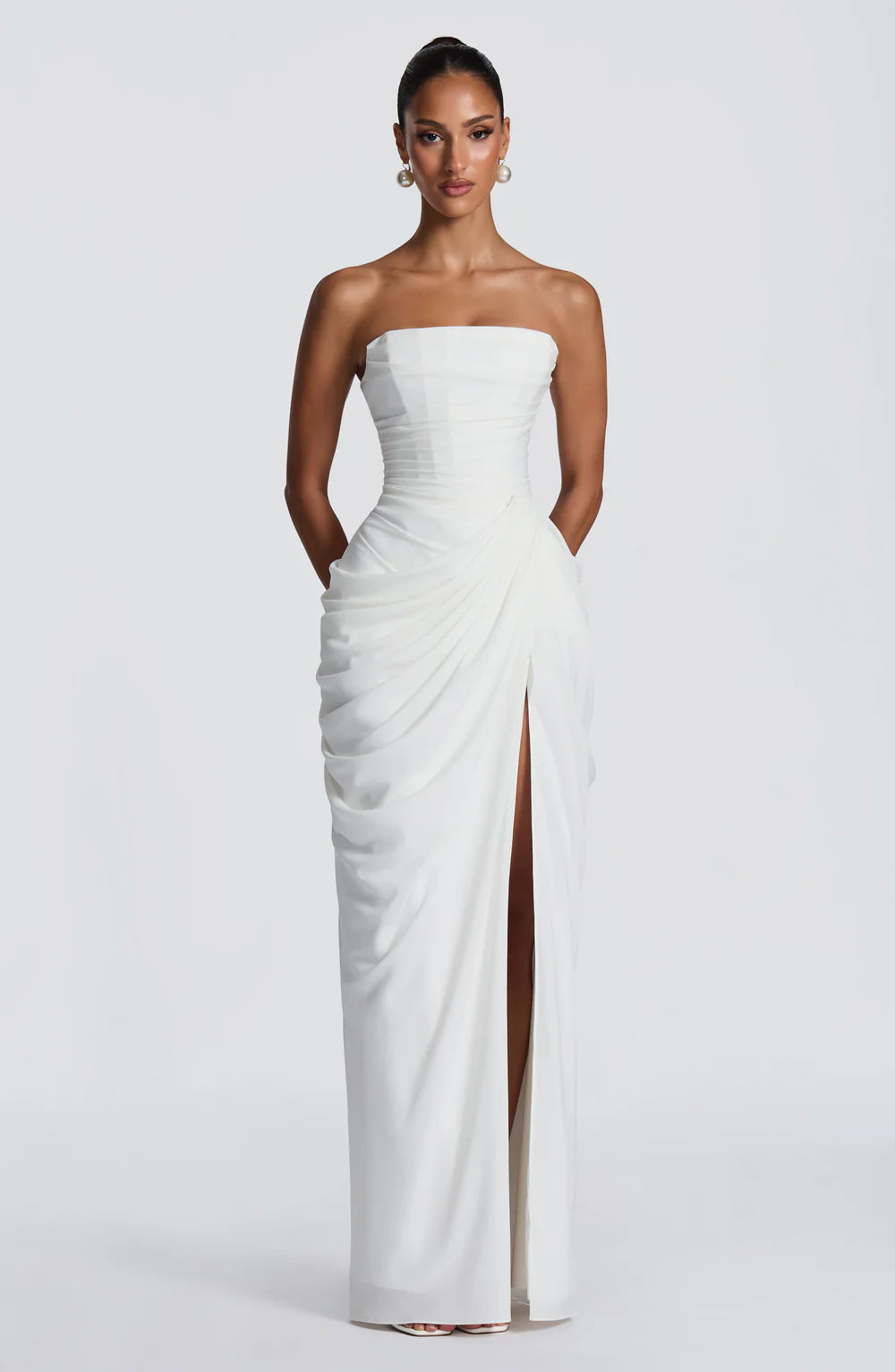 AITANA CALISSA | Vestido Maxi Gasa Drapeada