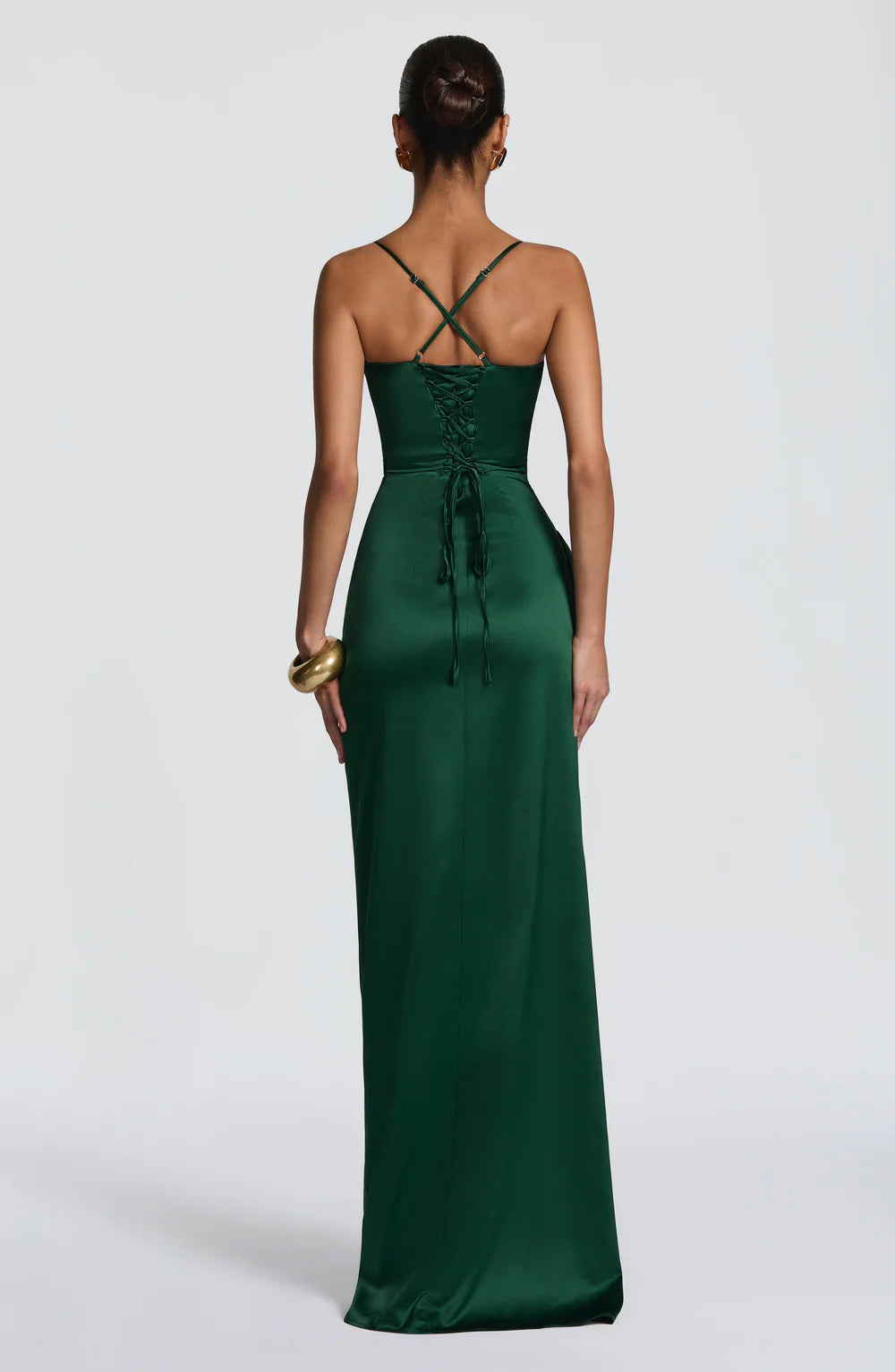 AITANA HELEN | Vestido Maxi Drapeado Satinado
