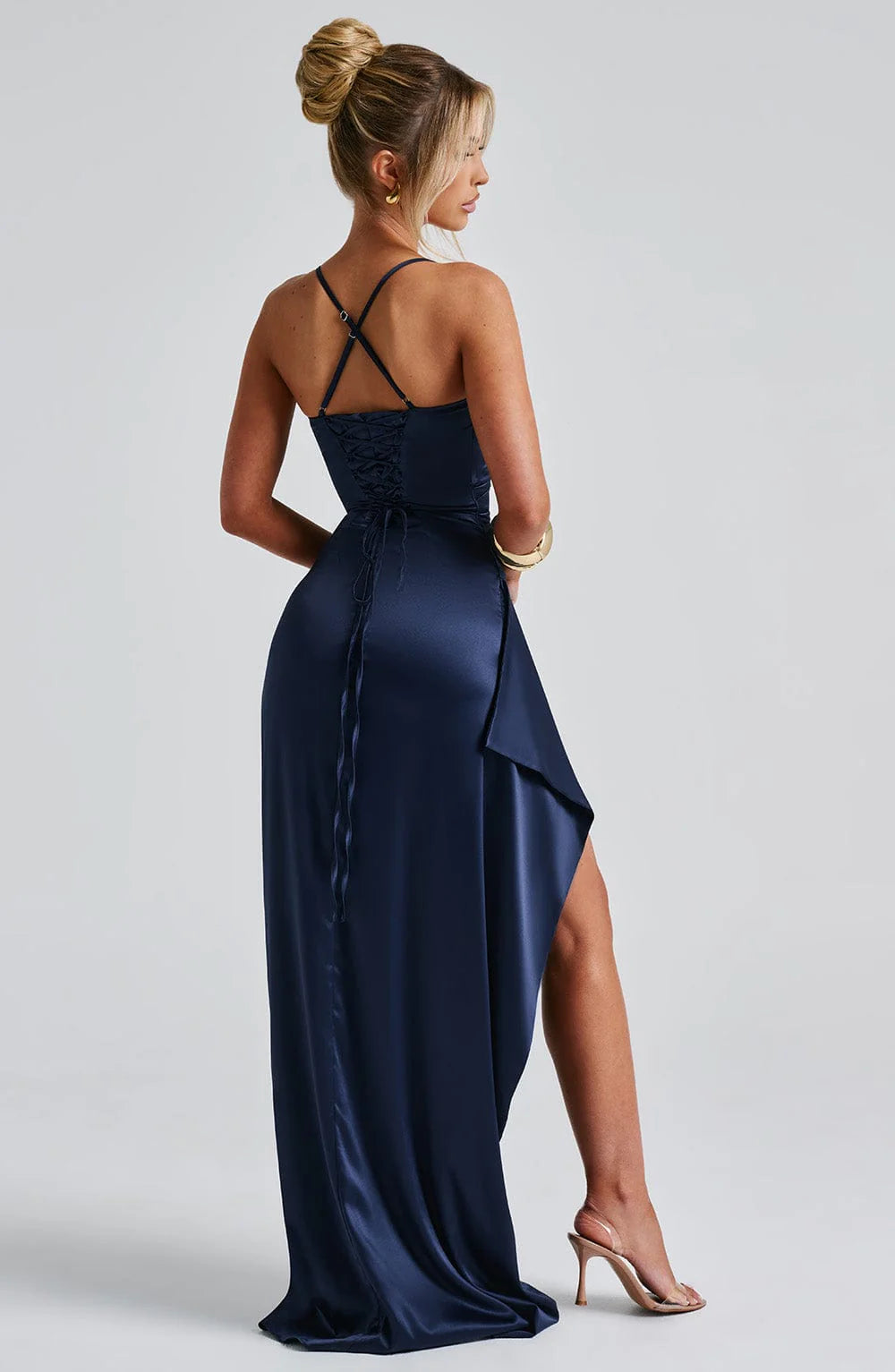 AITANA HELEN | Vestido Maxi Drapeado Satinado