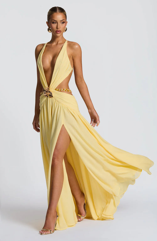 AITANA CITRINE | Vestido Maxi Escote Joya