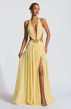 AITANA CITRINE | Vestido Maxi Escote Joya