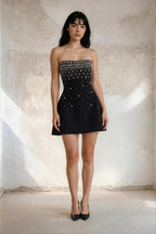 Vestido Mini Strapless Brillantes