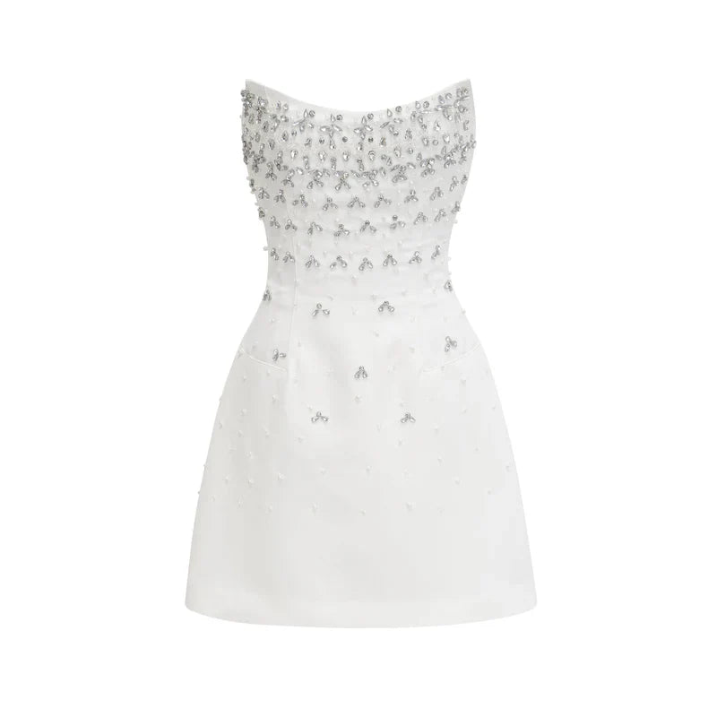 Vestido Mini Strapless Brillantes