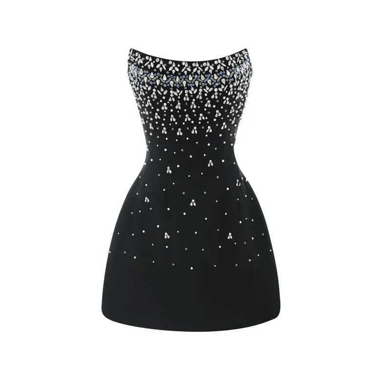 Vestido Mini Strapless Brillantes