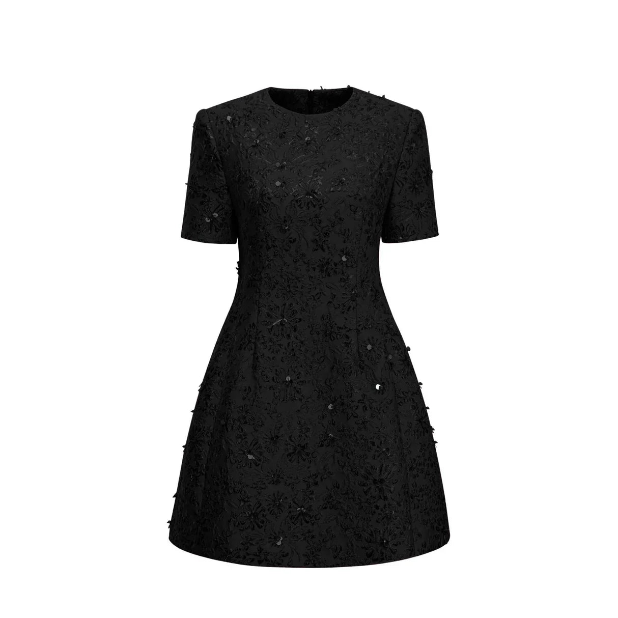 Vestido Mini Jacquard Floral